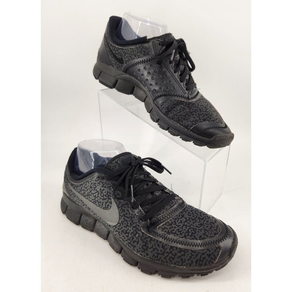Nike Free 5.0 V4 Leopard Running Shoes Womens Size 10.5 Black Low Top Sneakers